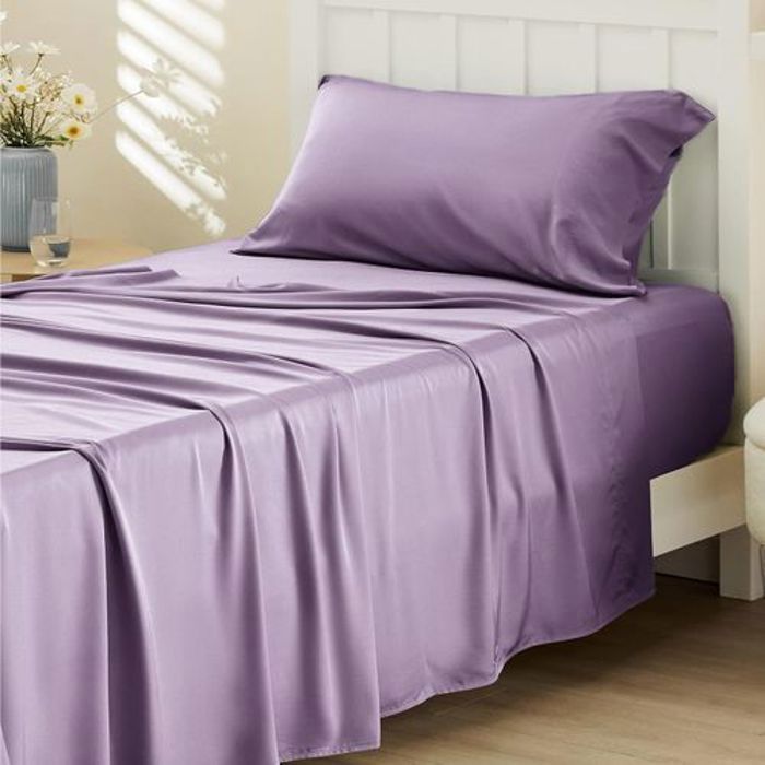 Pack Draps Violet une place 1 Taie d’oreiller + Drap housse+ Drap plat