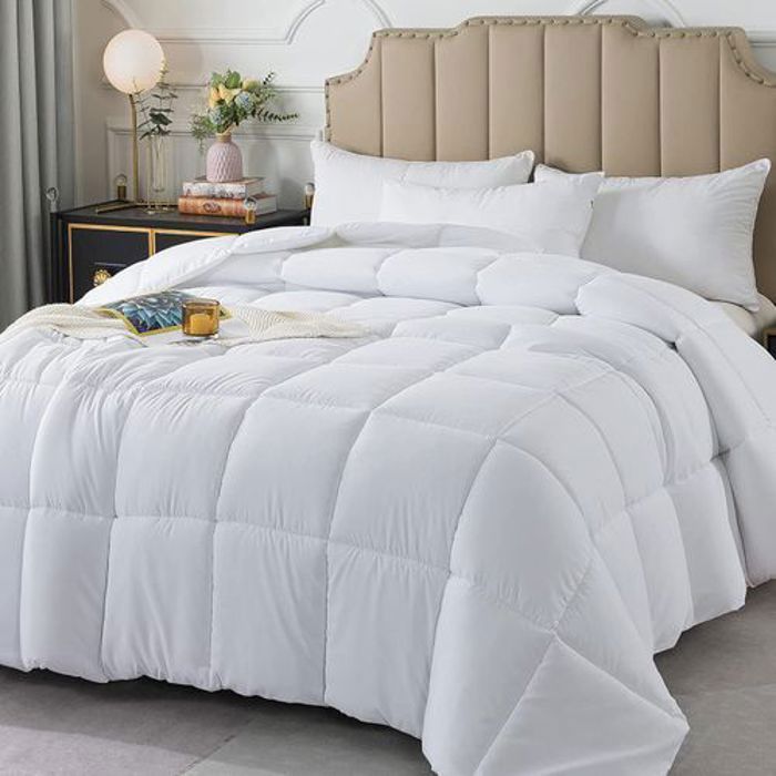 Couette Blanche Microgel Antiallergique -Sensation Duvet- 2Places (220x240 cm) // C°+++