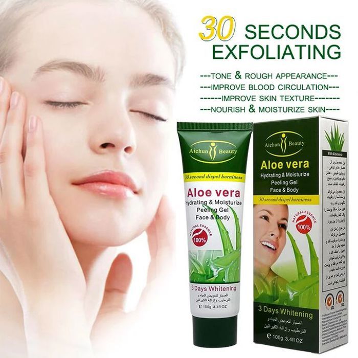 Aichun Beauty Crème Aloe Vera Gel Exfoliant Hydratant Nettoyant Visage et Corps-100g