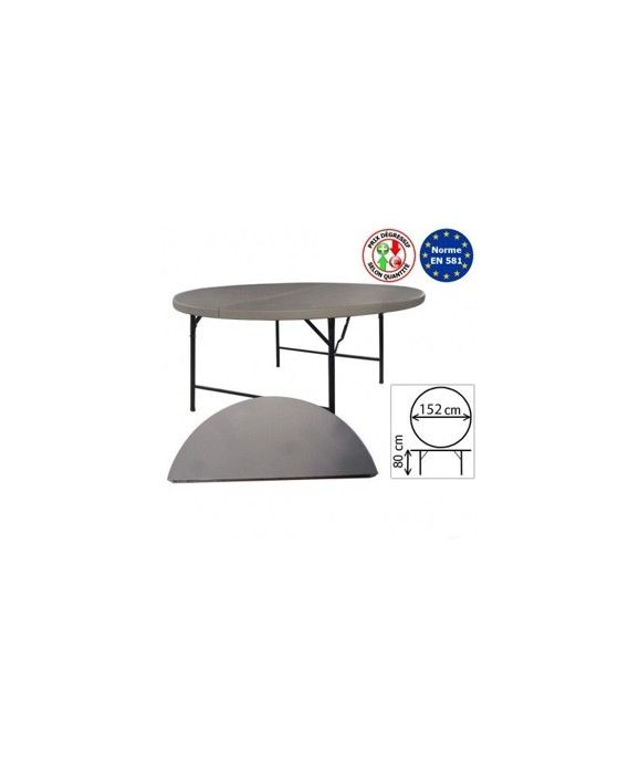 Table de reception ronde pliante 150 cm