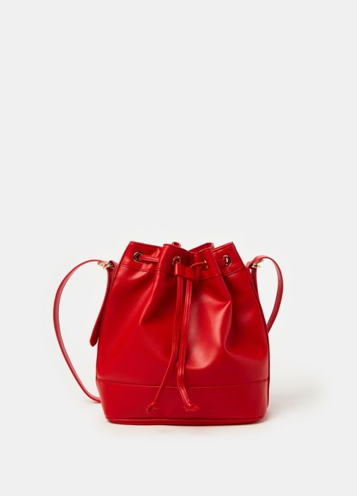Sac seau avec bandoulière- Rouge Géranium