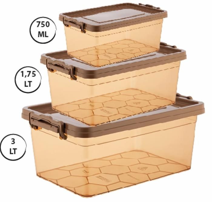 3 BOITES EN PLASTIQUE (750ML+1,75L+3LT) BURSEV