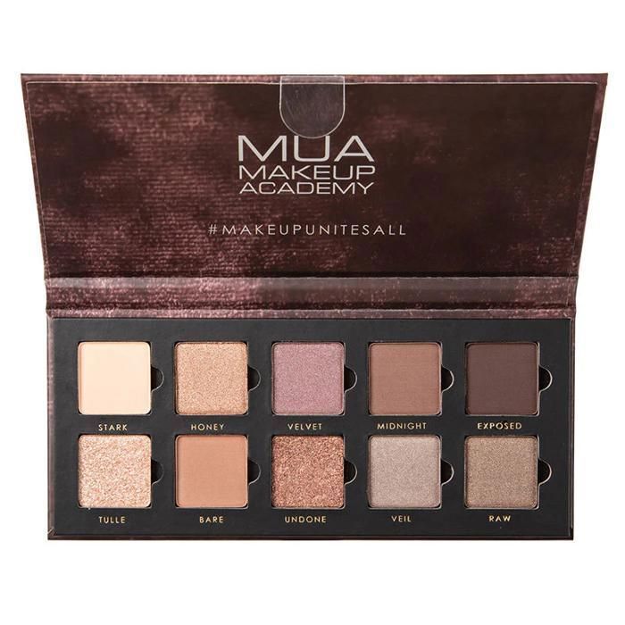 Palette de fards à paupières - MUA - Velvet Nudes - 10 teintes - Fini mat et métallisé - Recyclable