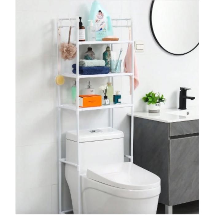 Étagère de Rangement Multifonctionnelle en Acier Inoxydable Blanc
