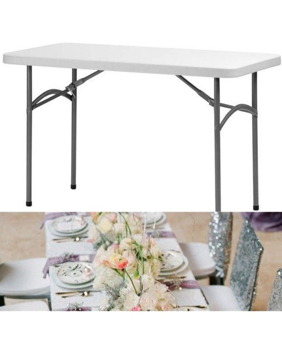Table de reception rectangle en polypropylene pliante 180 cm