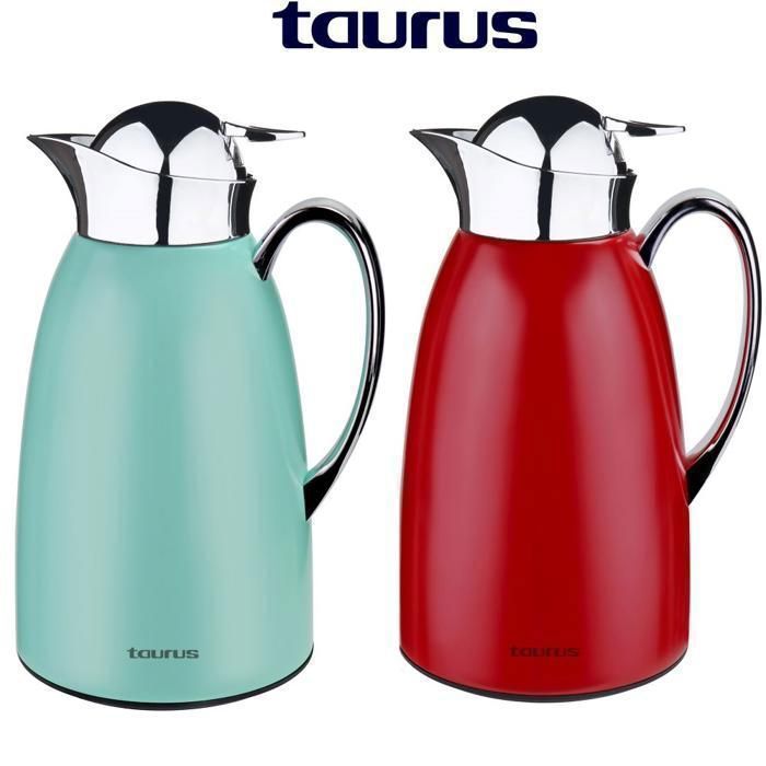 Pack 2 Thermos Carafe Isotherme TREND de haute qualité 1L+1L,Inox - rouge/vert
