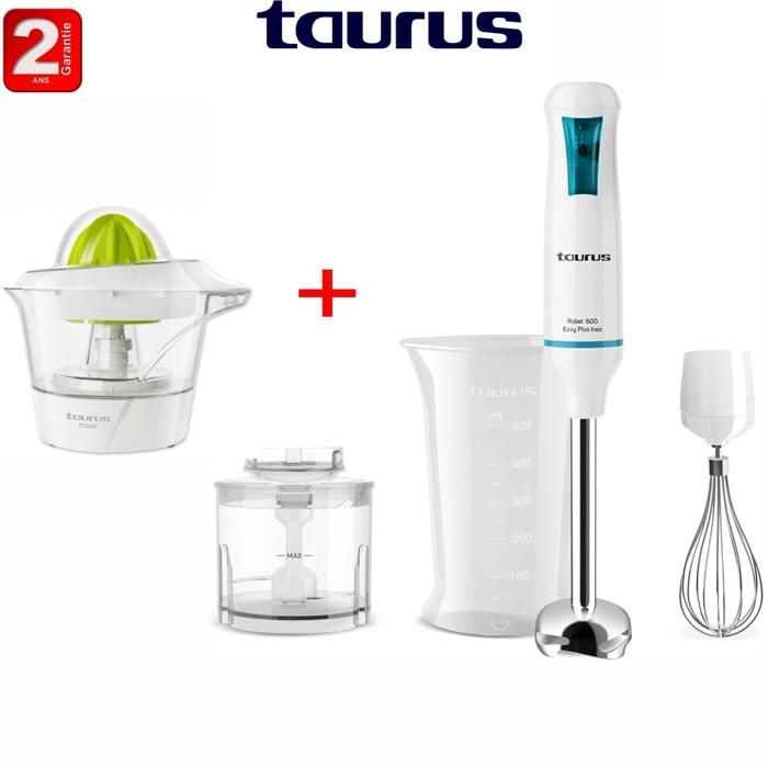 Robot Mixeur Plongeant 600 inox plus3en1 +Presse Orange Tc500 -2ans de garantie