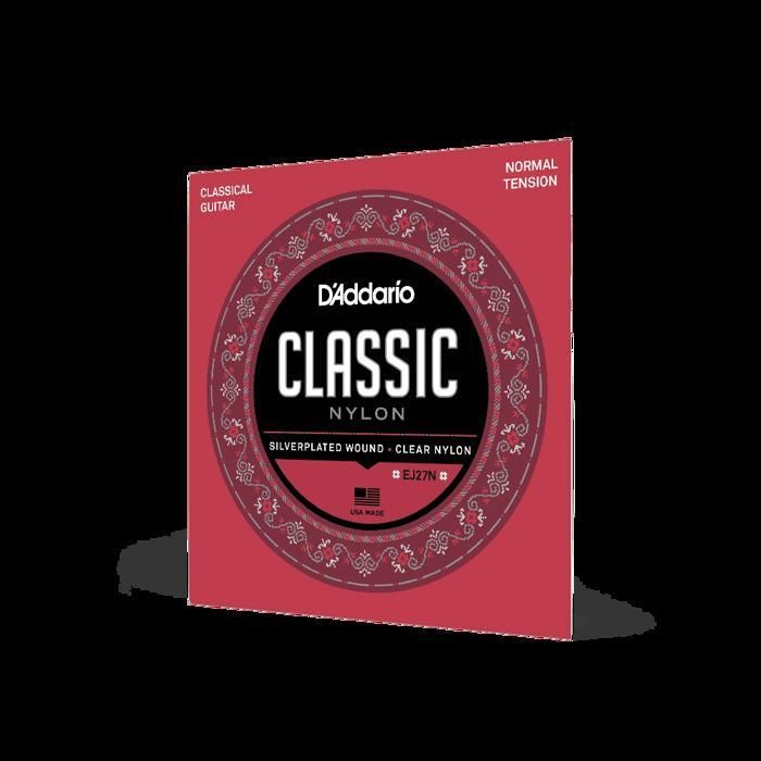 D'Addario EJ27N Cordes Guitare Classique Nylon NORMAL TENSION Silver Plated