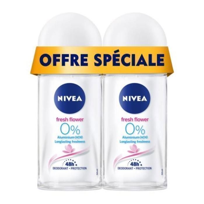 NIVEA Déodorant Roll-on Femme - Fresh Flower - 50mlx2