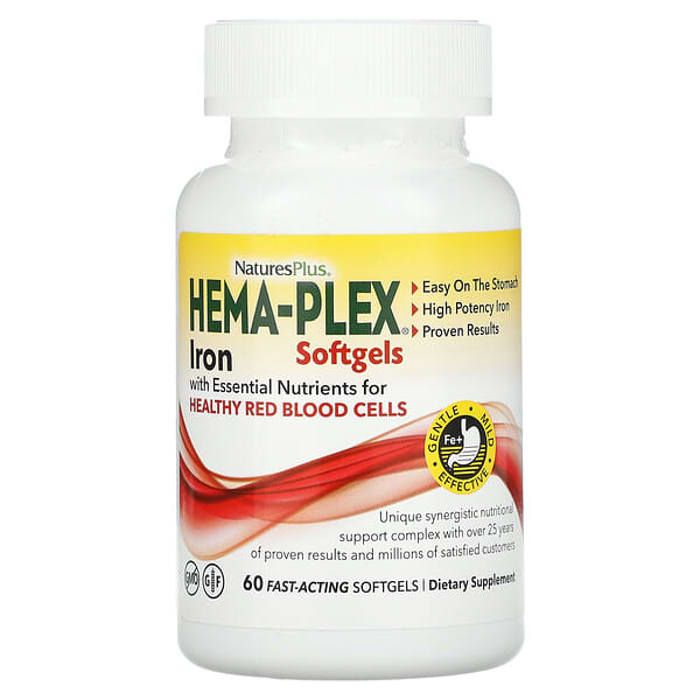 Nature's Plus - Hema-Plex, 60 Fast-Acting Softgels