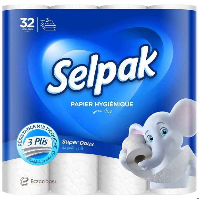 Papier toilette blanc super soft 3 plis x32pcs - SELPAK