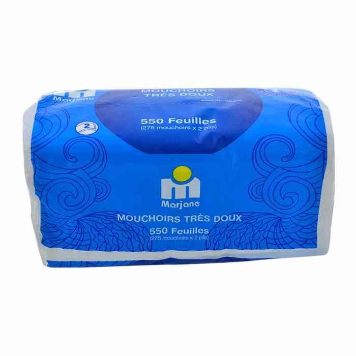 Mouchoirs blancs très doux 2 plis x275u - MARJANE