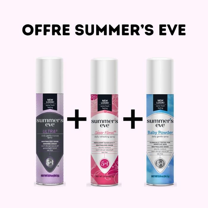 Summer's eve-Spray Ultra + Spray Sheer Floral + Spray Baby Powder