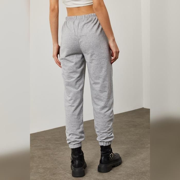 Pantalon De Survêtement À Lacets- Gris - Marjane Mall - Image 5