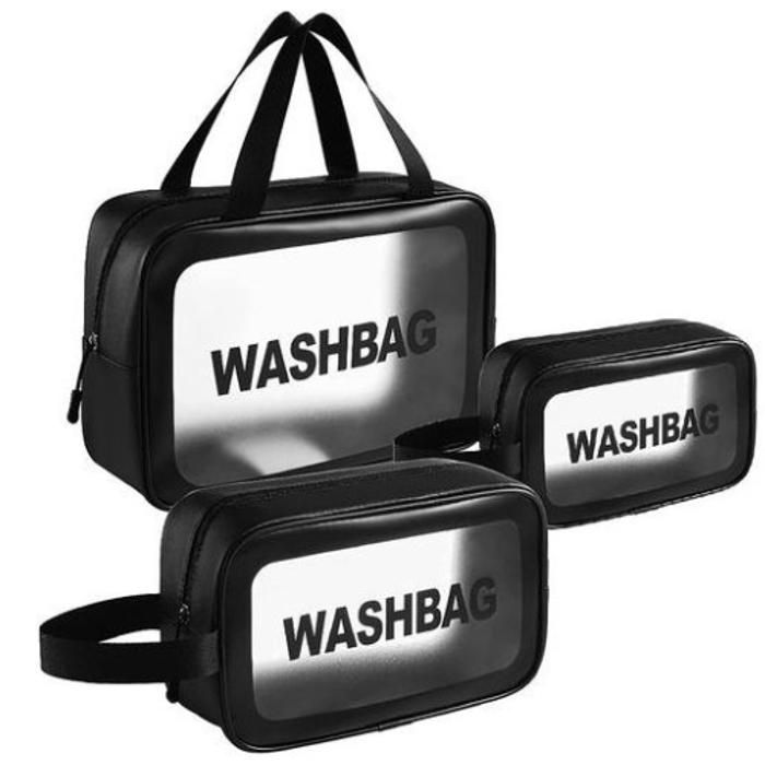 Pack 3 Pcs trousses de maquillage Washbag transparent