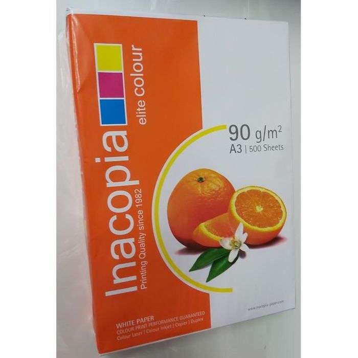 Ramette 500 feuilles papier blanc. Format A3 (42 x 29,7) 90 g. extra blanc