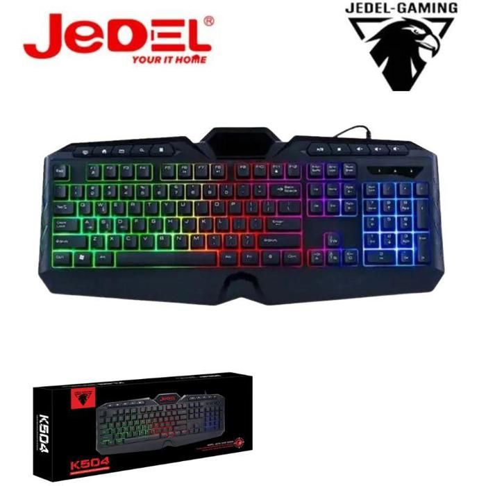 Jedel Clavier Gamer - Clavier USB Gaming LED K504 avec rétroéclairage LED