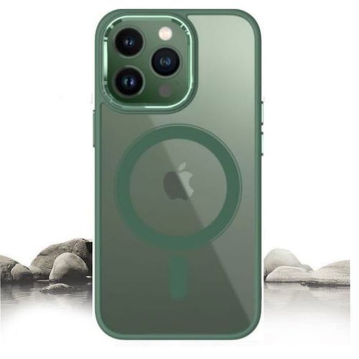 Pochette Iphone 13 Pro Max Silicone Transparente Magsafe Vert