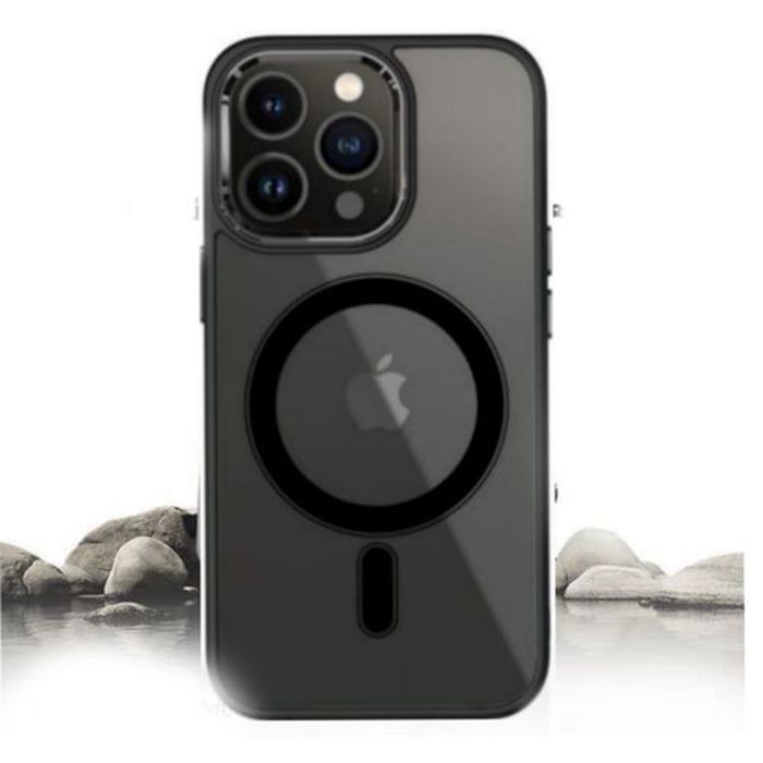 Pochette Iphone 13 Pro Max Silicone Transparente Magsafe Noir