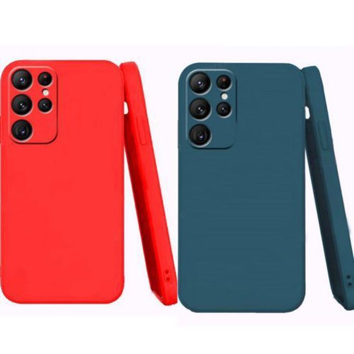 Case 2 Pochette Pour Samsung Galaxy S23 Ultra Souple Rouge Et Bleu