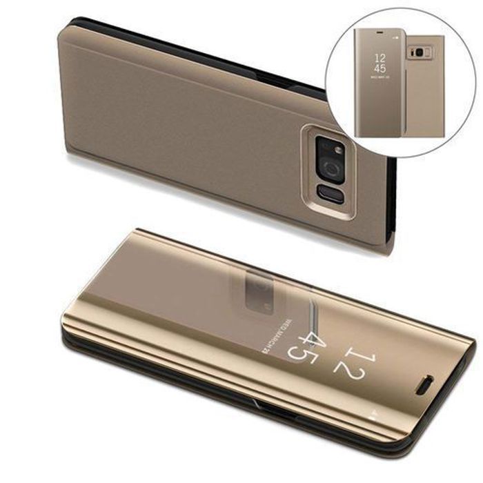 Coque Pour Samsung Galaxy S8 With Stand Function And Mirror - Gold.