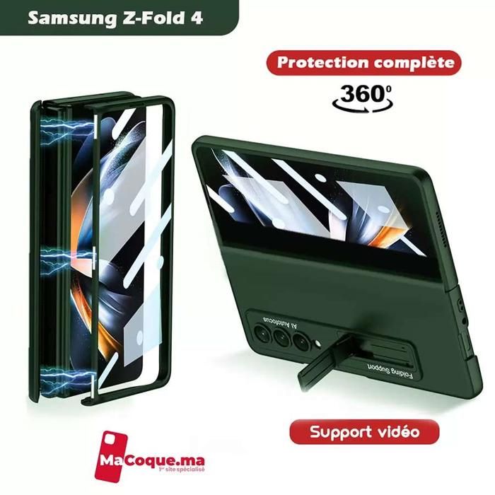 Green Coque Samsung Galaxy Z Fold 4, Support Video, Protection 360°, Antichoc, Finition Matte