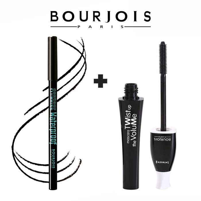 Pack  Bourjois - CONTOUR CLUBBING WATERPROOF BLACK PARTY & MASCARA TWIST UP THE VOLUME NOIR