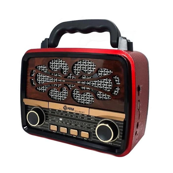 Radio rechargeable nostalgique WellHise (Bluetooth-USB-SD-AUX) MG-860BT