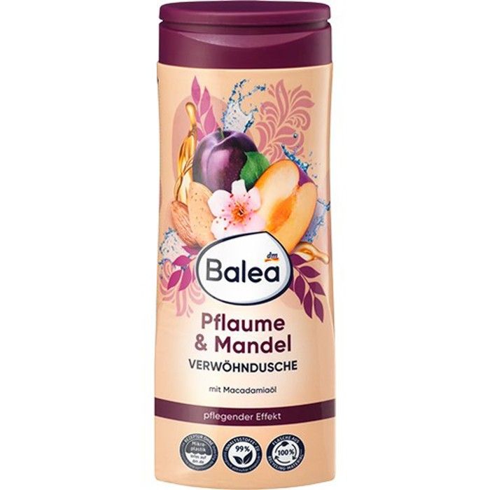 BALEA Douche Crème Fleur d'Amande, Prune et huile de macadamia 300ml