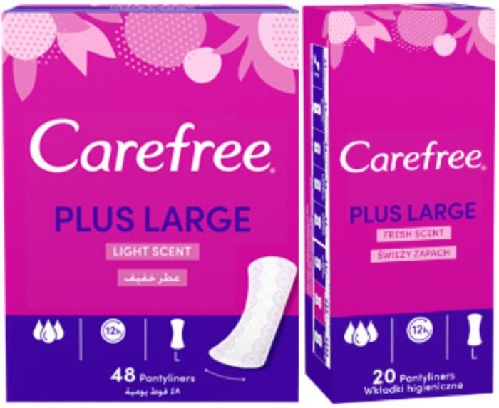 PAQUET DE 48 PROTEGE-SLIP CAREFREE LARGE + PAQUET DE 20 PROTEGE-SLIP OFFERT