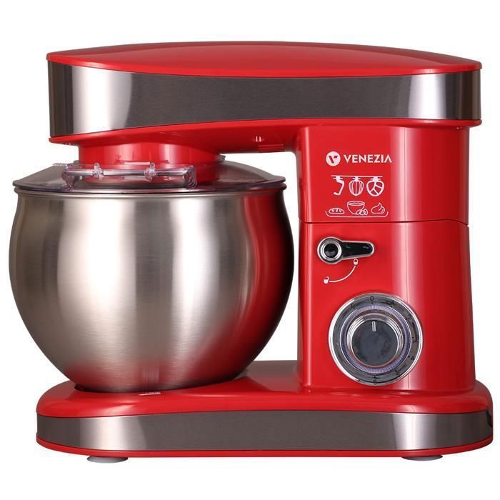 VENEZIA - Robot Pâtissier Batteurs Sur Socle - 7L - Rouge 1000w