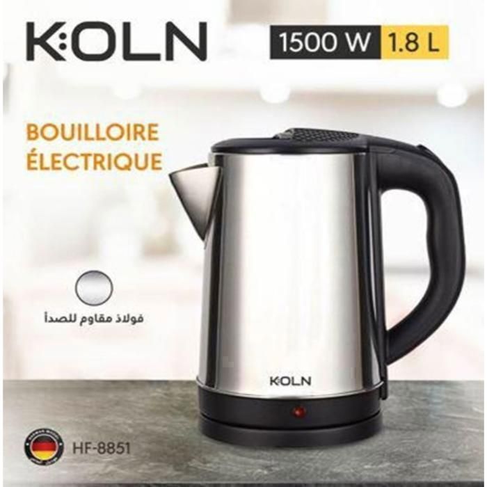 Bouilloire Électrique - KOLN - Inoxydable - 1500W - 1,8L - Design Élégant