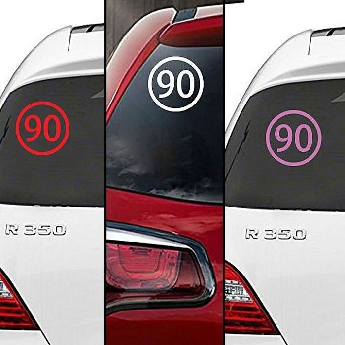 Stickers Autocollant Pâque de 3 couleurs voiture limite vitesse 90 KM/H adhésif