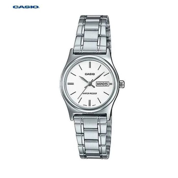Casio Montre Femme Analogique Cadran Blanc Bracelet acier inoxydable-date-jour-Ltp-v006d-7b2udf