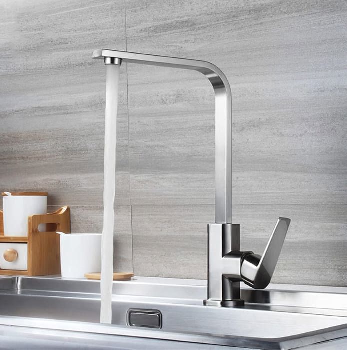 Robinet Mitigeur cuisine chromé ,Eau Chaude et Froid ,Rotation à 360