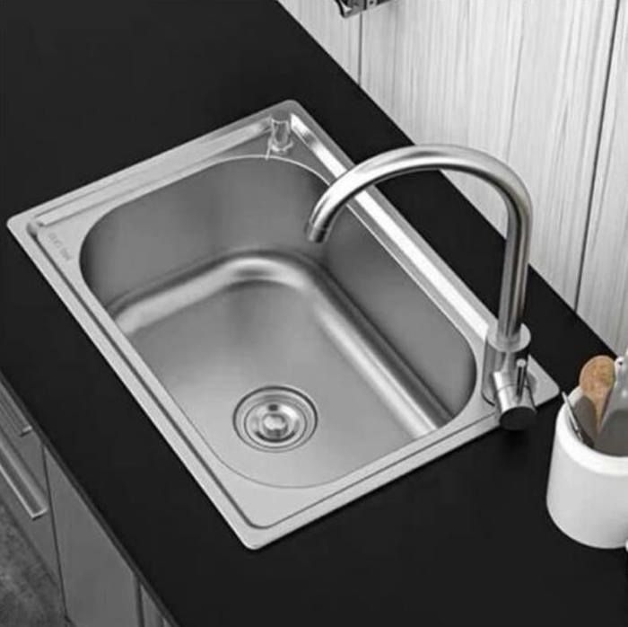 Évier de Cuisine Encastrable en Acier Inoxydable – 50 x 40 cm – Finition Satinée – Avec siphon gratuit
