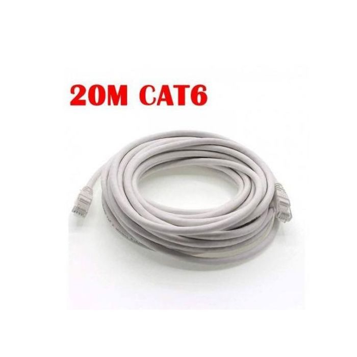 Câble Réseau Ethernet RJ45 CAT6 20M pour : ADSL/LAN/Récepteur/TV/PC/Camera