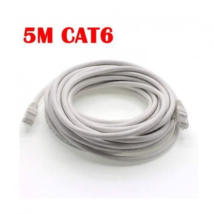 Câble Réseau Ethernet RJ45 CAT6 5M pour : ADSL/LAN/Récepteur/TV/PC/Camera