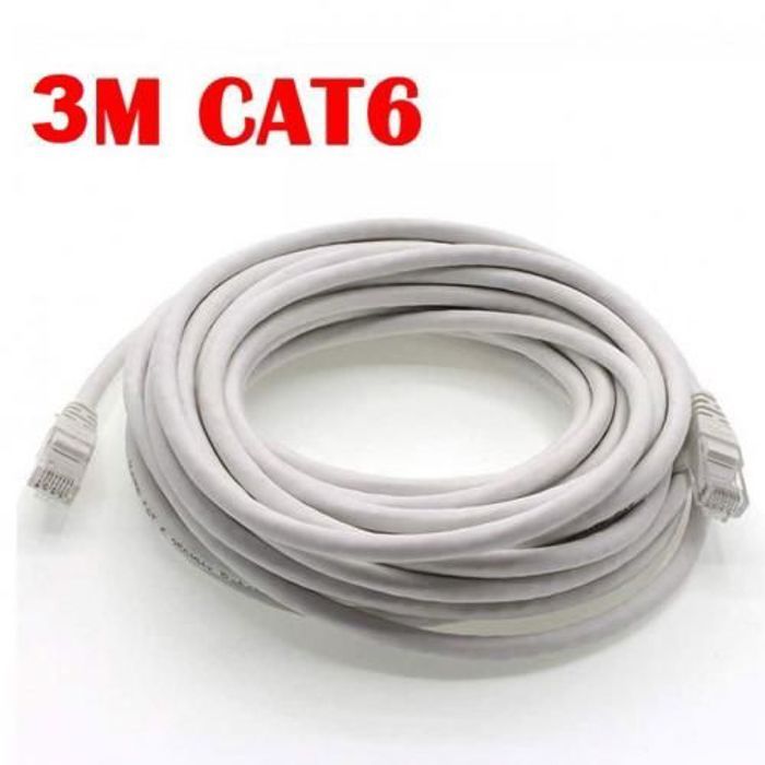Câble Réseau Ethernet RJ45 CAT6 3M pour : ADSL/LAN/Récepteur/TV/PC/Camera