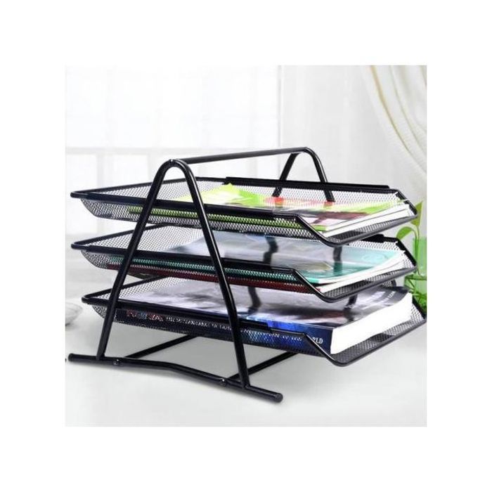 Panier à Courrier 3 étages Métallique Noir
