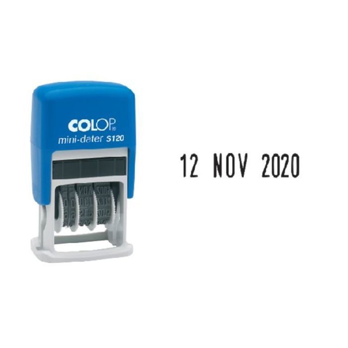 Cachet Mini Dateur Automatique Tampon S120 4MM Français 2020-2030,Avec encre