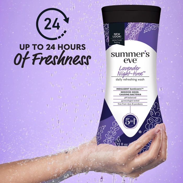 Summers Eve Nettoyant de nuit pour zones sensibles à la lavande, 354 ml