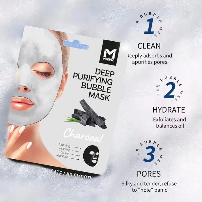 Masque facial à bulles au charbon de bambou