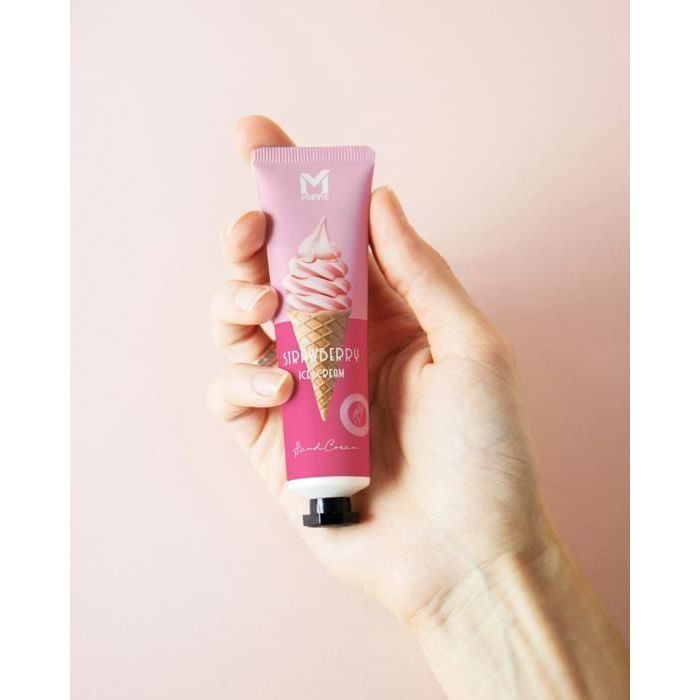 Crème hydratante pour les mains - icecream - Fraise - 30g - Minérale - Pour peaux sèches