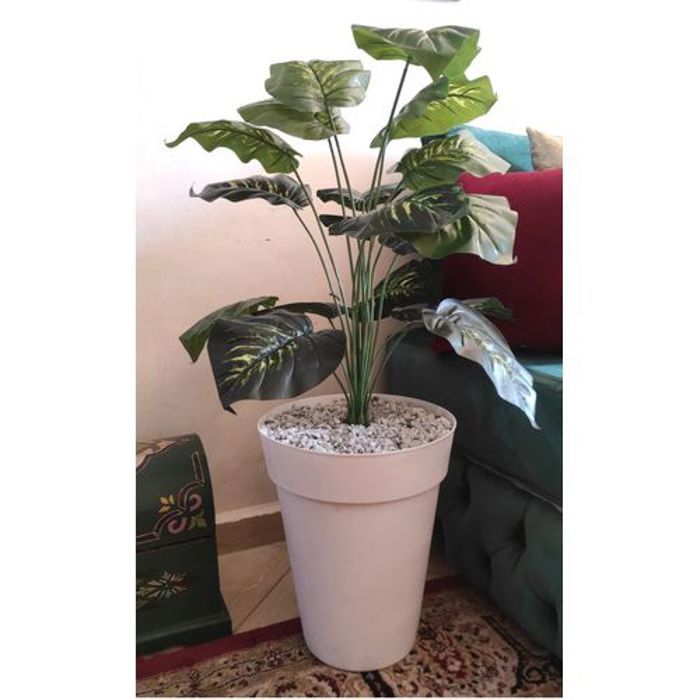 Plante artificielle arbre décoration d'intérieur 108cm pot blanc