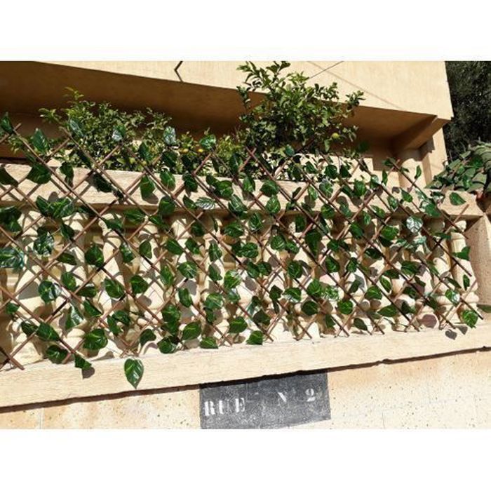 Treillis Ajustable Brise-vue pour balcon, grillage de séparation à feuillage