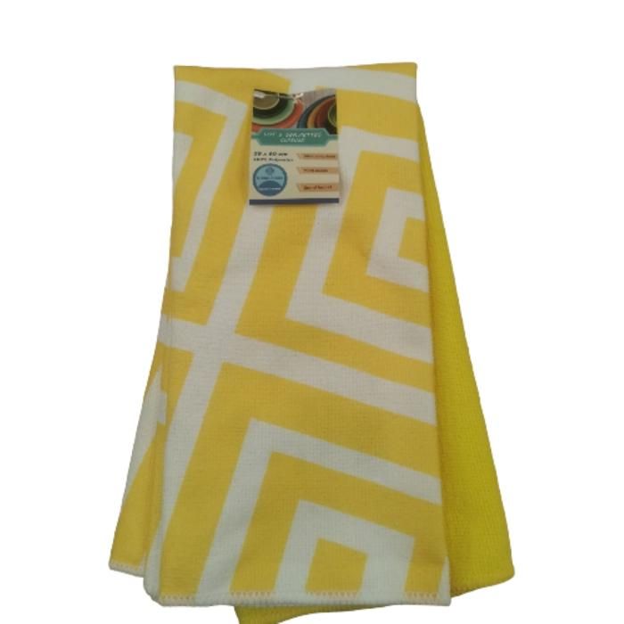 LOT 3 TORCHONS CUISINE FLEURY MICROF 38X60 50G - Couleur Aléatoire
