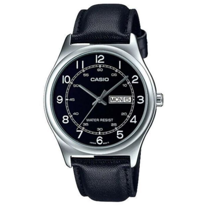 Casio Classic men watche - Noir Cadran noir - Bracelet cuir noir