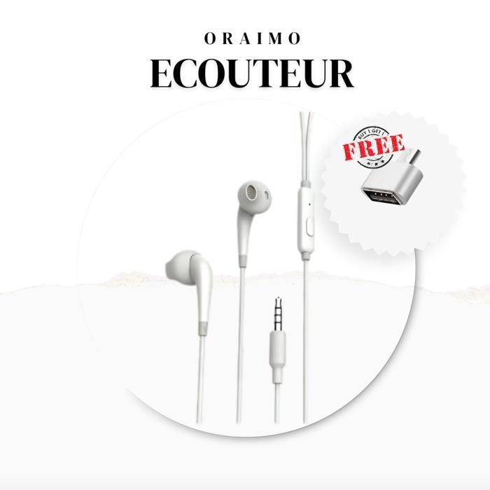 Ecouteur Oraimo OEP-E21P Avec un adaptateur USB To USB-C Gratuit