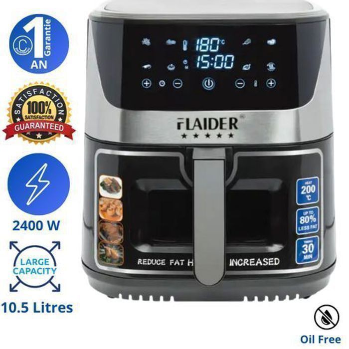 Friteuse sans huile - 10.5L - Air fryer tactile - 2400Watts